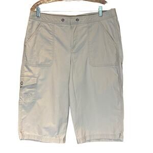 Women's Cargo Capri Wide-Leg Khaki Gorpcore Pants, 5 Pockets, Size 12, EUC